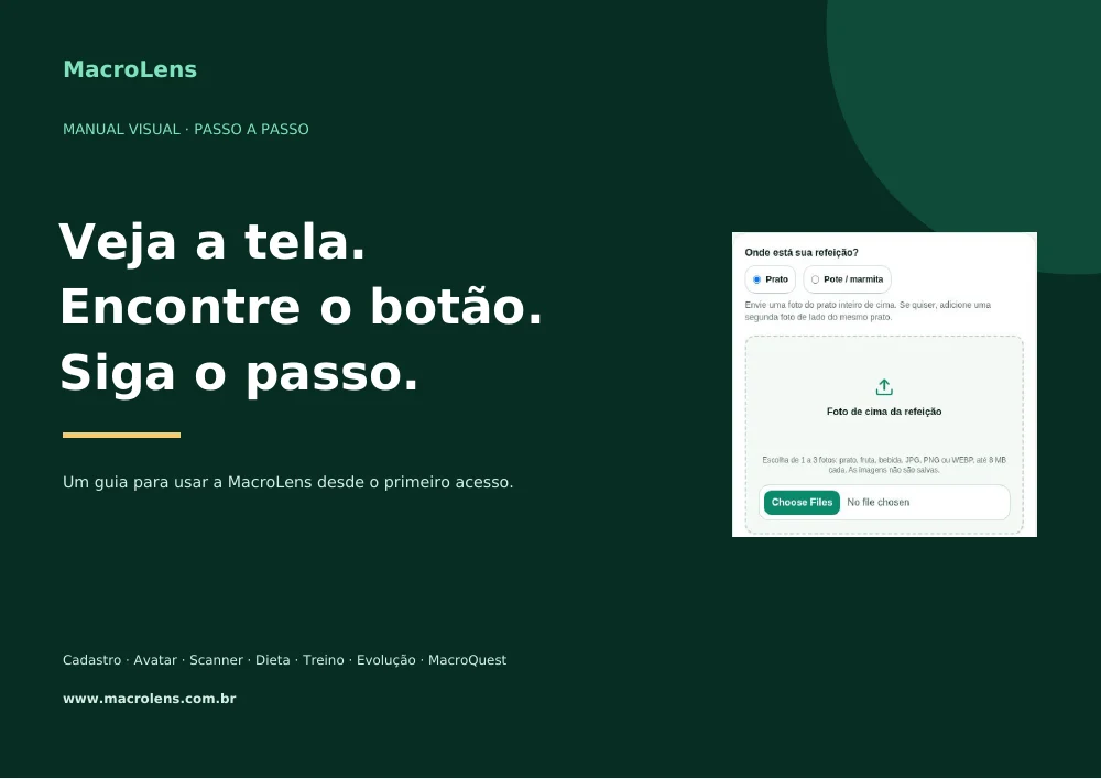 Capa do manual visual: veja a tela, encontre o botão, siga o passo.